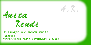 anita kendi business card